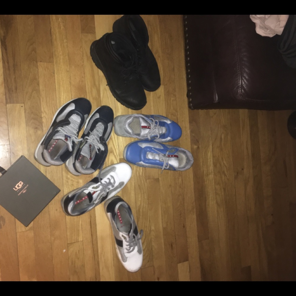 Prada sneakers/timberland half cut boot